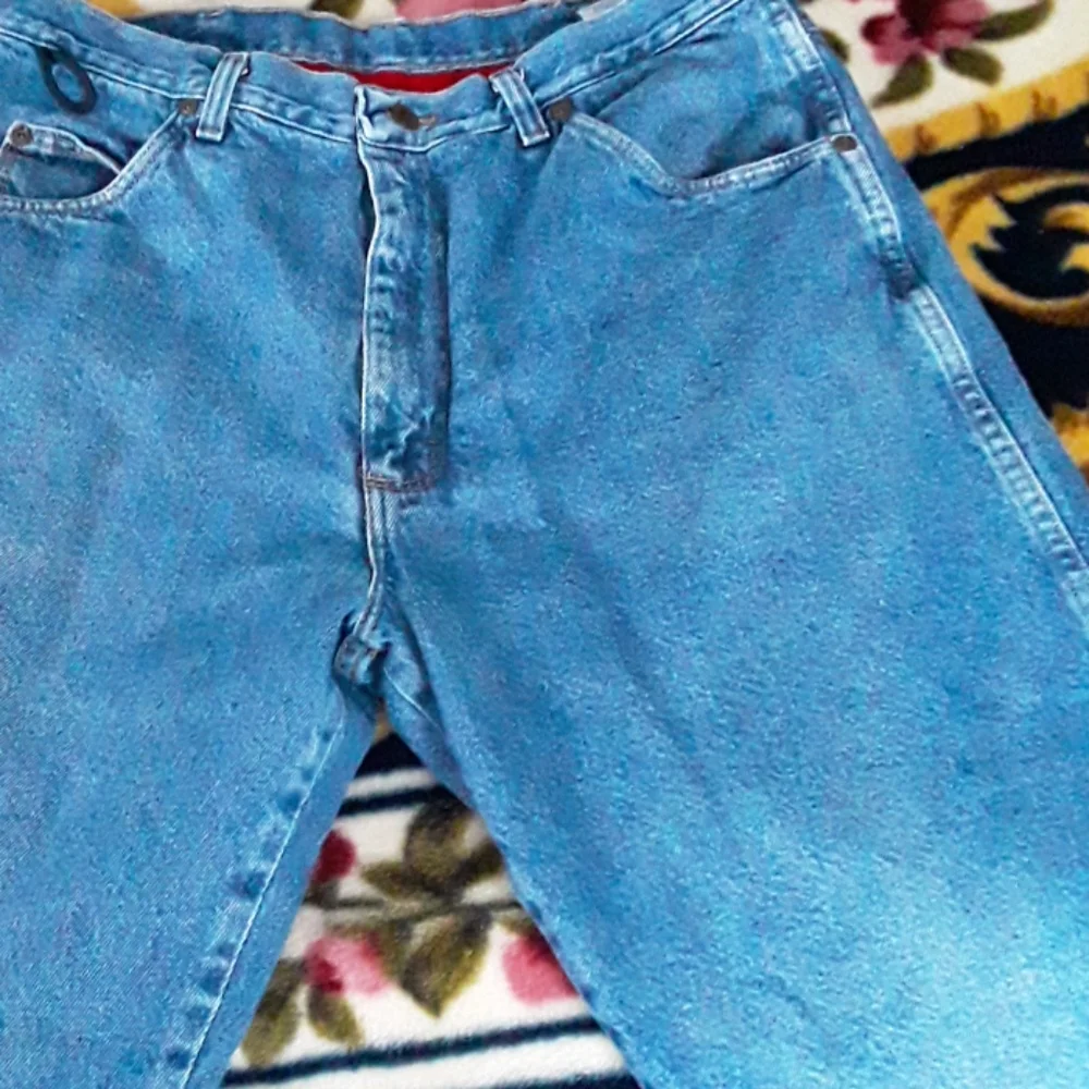 👖 Wrangler RED FLEECE LINED JEANS BIG PATCH 36 X 32 - Picture 7 of 15